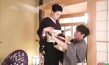 Yuna Shiratori gets bare for the salami and tears up like a
