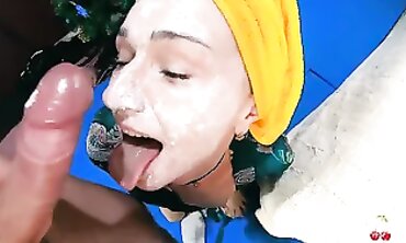 Sweetie Inhales Pals Beefstick Booty-fucked and Gets Facial cumshot