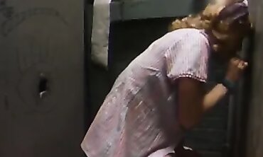 Waitress Sheer Gusto works the gloryholes upscaled to 4K