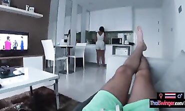 Thai first-timer legal yr elder paramour cleans before chilling her beau