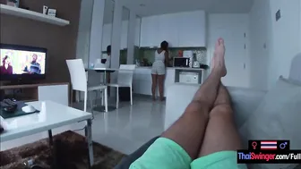 Thai first-timer legal yr elder paramour cleans before chilling her beau