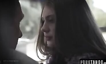 Elena Koshka has joy with her steps-father worker