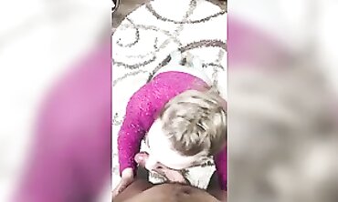 deep throating on her knees