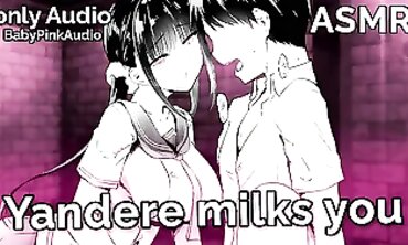 ASMR - Yandere Jerks you (palm-job Deep throat FETISH) (Audio Roleplay)