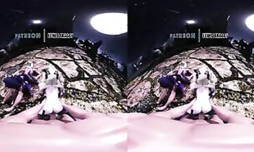 Genshin Influence - Mona Fischl Moolight Gang Lovemaking [UNCENSORED VR ANIME R-18