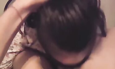 Subordinated chocolate-colored-haired nubiles suggest me sensuous deep throat bang-out