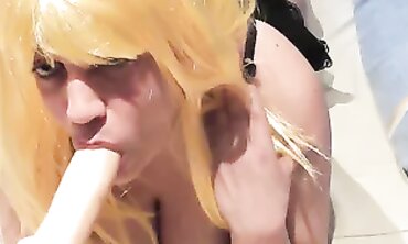 The XXL boobed blondie drains