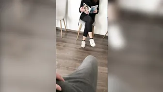 Exhibition and internal cumshot inwards the physicians waiting guest room