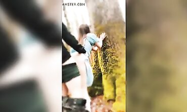 harsh disciplined ex-wifey boned her by the tree and jizz
