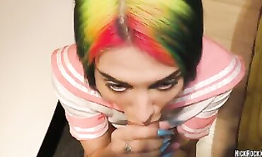 Rainbows Galore! Hot Blonde Babe Fucked Hard in Public