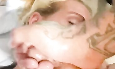 Hot Blonde Babe Gives Sensual Handjob with Fingering & Deepthroat POV - Must See!