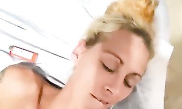 Hot Blonde Babe Gives Sensual Handjob with Fingering & Deepthroat POV - Must See!