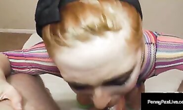 Redhead Babe Gets Surprised With Huge Facial After Blowjob