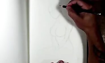 Naked Artistic Bodies - Erotic Sketch of Beautiful Women's Curves