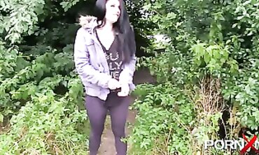 Dark-Haired Vixen Loves to Pee Outdoors - Fetish Video with Hot Babe