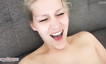 Hot Blonde Teen Gives Amazing Ride on Her Man's Hard Dick - German Porn Star AnnaBell Peaks