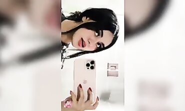 XLightMoonxBustsOut - Sexy Brunette Teen Faces Off In A Masturbation Challenge