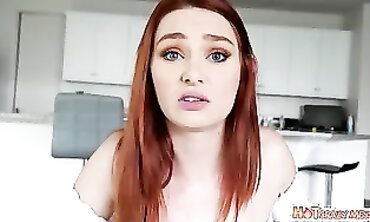 Redhead Teenager Gets First Ever Romantic Experience With StepBrother While Parents Are At Work