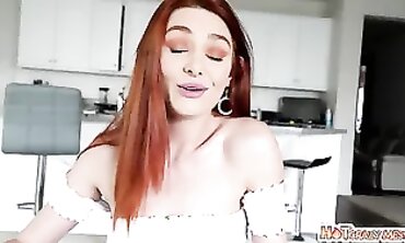 Redhead Teenager Gets First Ever Romantic Experience With StepBrother While Parents Are At Work