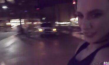 Thrilling Car Racing Adventure with Hot Blonde Driver in Red Mustang
