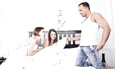 Hot Blonde MILF Teaches barely legal Wife How To Please Her Husband