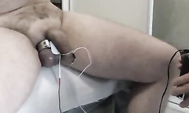 Hot MILF Uses Erotic Electro Stimulation on Her Husband's Dick