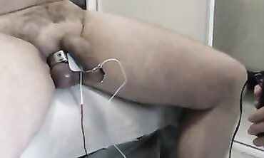 Hot MILF Uses Erotic Electro Stimulation on Her Husband's Dick
