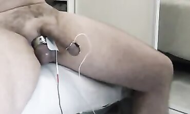 Hot MILF Uses Erotic Electro Stimulation on Her Husband's Dick