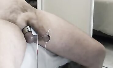 Hot MILF Uses Erotic Electro Stimulation on Her Husband's Dick