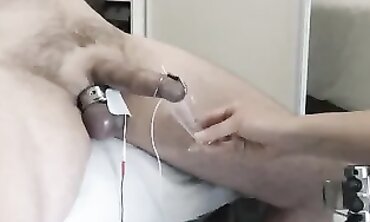 Hot MILF Uses Erotic Electro Stimulation on Her Husband's Dick