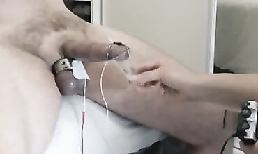 Hot MILF Uses Erotic Electro Stimulation on Her Husband's Dick