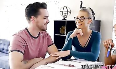 Teens-First-Lessons - Big Breasted college girl Learns Hard Sexual Education
