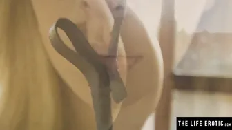 Princess Platinum Blondes - Close Up Panties Tease with Shaved Vagina