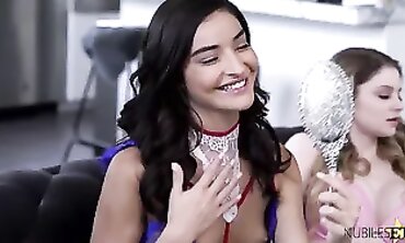 Prince Charming & His Three Beautiful Princesses - Triple Blowjob Fantasy Foursome
