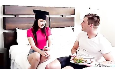 Step-Sister Surprise! Older Brother & Friends Give Her An Unforgettable First Time