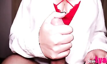 Hot MILF Gives Sensual Hand Job With Facial Finish