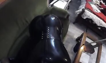 Bondaged Lady in Fishnet Stockings Fetish Blowjob with Domination by Mistress Samantha Foxx