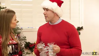 KINKY SANTA HELPERS - Britney Amber And Emily Willis Get Fucked By The Bearded Man