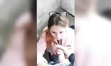 Neighbor's Girlfriend Gives Valentine Special Blowjob