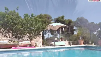 Hot German Blonde Teen Fucked Hard in Public Pool Area
