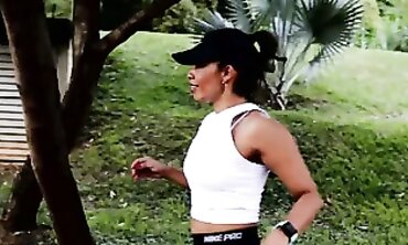 Sport Babe Shows Off Her Fitness Body in Public Gym