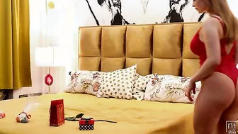 Hot Blonde MILF Teaches barely legal Wife How to Please Her Husband in Bed