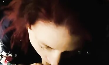 Redhead Ex Wifes Deepthroating Blowjob with Facial Finish