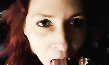 Redhead Ex Wifes Deepthroating Blowjob with Facial Finish
