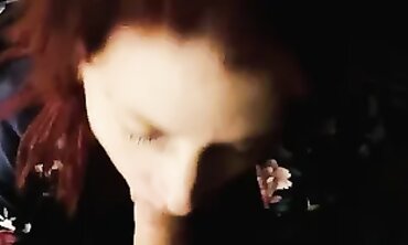 Redhead Ex Wifes Deepthroating Blowjob with Facial Finish