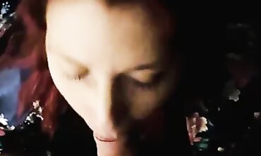 Redhead Ex Wifes Deepthroating Blowjob with Facial Finish