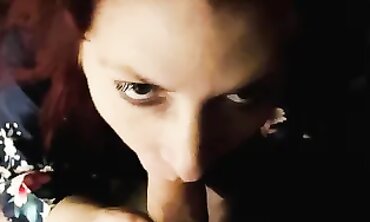 Redhead Ex Wifes Deepthroating Blowjob with Facial Finish