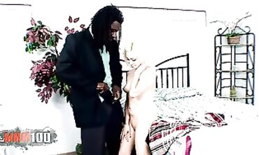 Hollie Starrlets - Dark Hunk Crushes Blonde Babe in Hardcore Sex