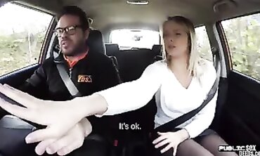 Step-Brother's Hot Blonde Sister Rides Train Into Vehicle For A Wild Fuck