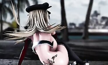 MMD - Sexual Fantasy Landscape with Hot Anime Girls